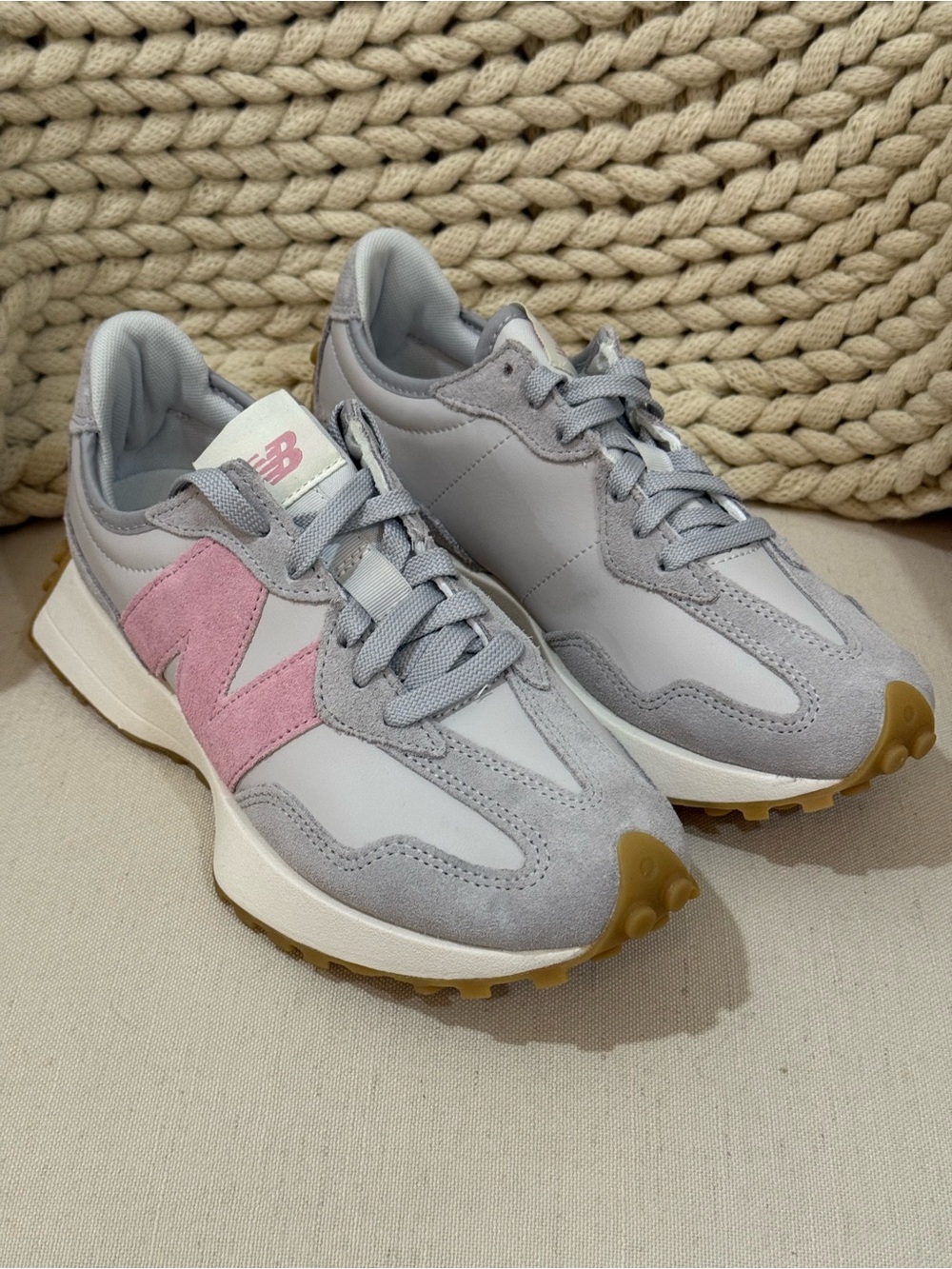 New Balance 327 Sneakers Raincloud / Pink Taffy - Picture 2 of 7